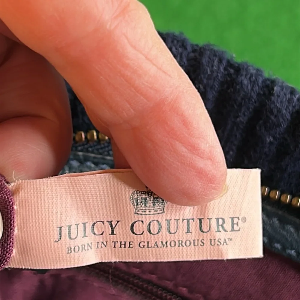 JUICY COUTURE VINTAGE PLAID MESSENGER BAG NAVY BLUE / LEATHER WOOL RARE CLUTCH
